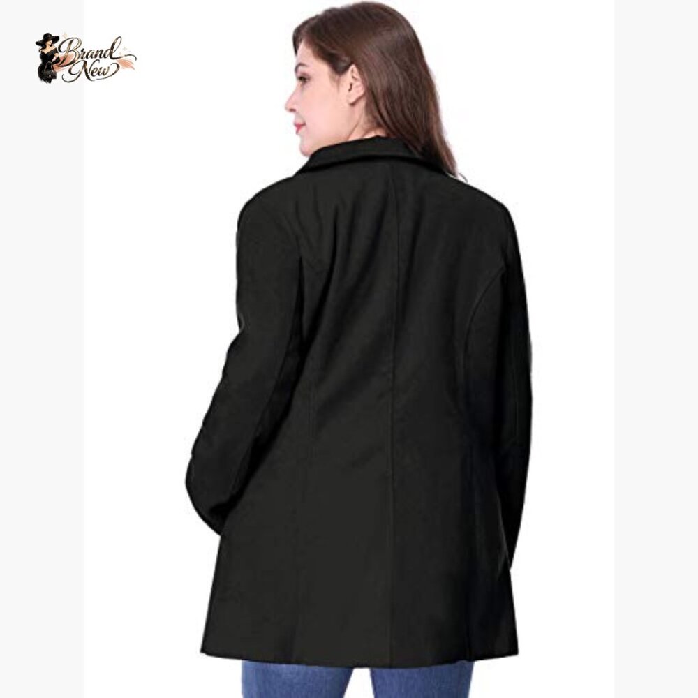 Polyester Double Breasted Notched Lapel Long Coat… - image 5